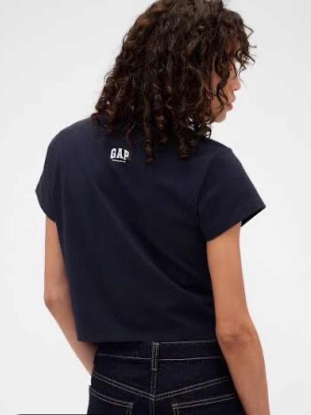 GAP x Victoria Beckham Navy Tee with White Back Logo